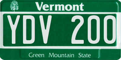 VT license plate YDV200