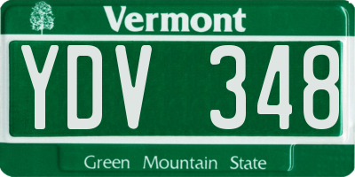 VT license plate YDV348