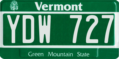 VT license plate YDW727