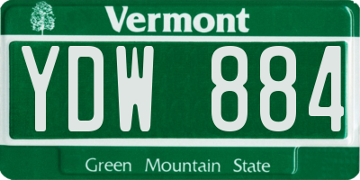 VT license plate YDW884