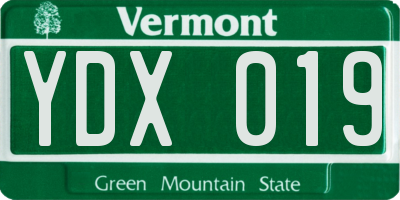 VT license plate YDX019