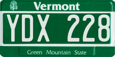 VT license plate YDX228