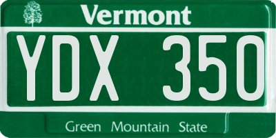 VT license plate YDX350