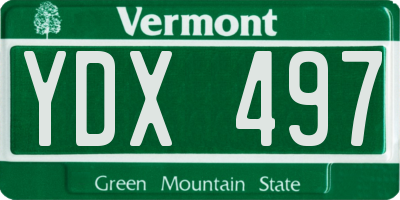 VT license plate YDX497