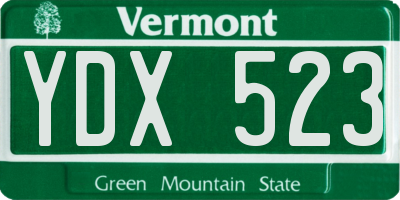 VT license plate YDX523
