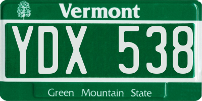 VT license plate YDX538