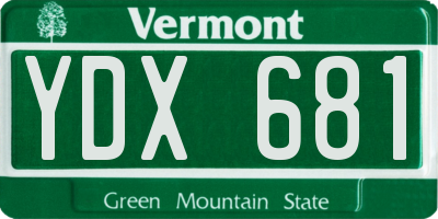 VT license plate YDX681