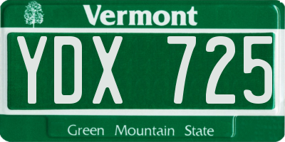 VT license plate YDX725