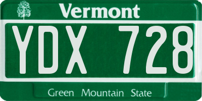 VT license plate YDX728