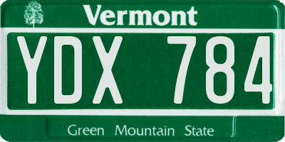 VT license plate YDX784