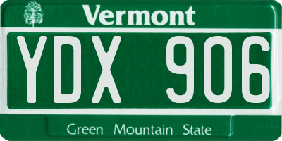 VT license plate YDX906