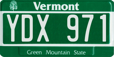 VT license plate YDX971