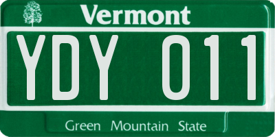 VT license plate YDY011