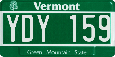 VT license plate YDY159