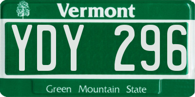 VT license plate YDY296