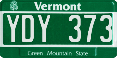 VT license plate YDY373