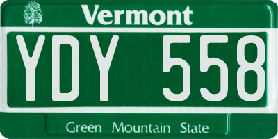 VT license plate YDY558