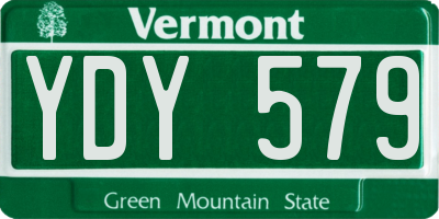 VT license plate YDY579