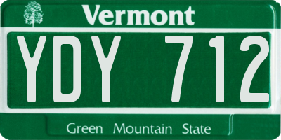 VT license plate YDY712