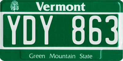 VT license plate YDY863