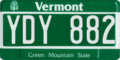 VT license plate YDY882