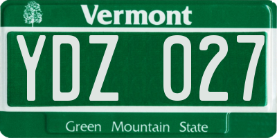VT license plate YDZ027