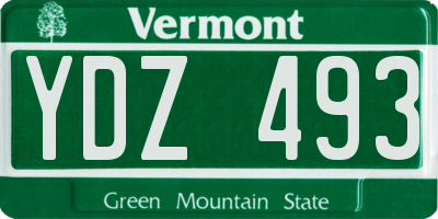 VT license plate YDZ493