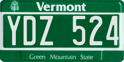 VT license plate YDZ524