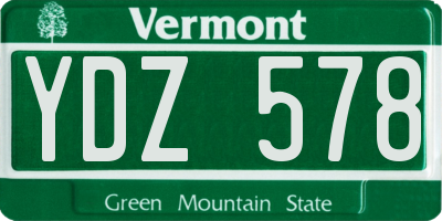 VT license plate YDZ578