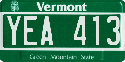 VT license plate YEA413