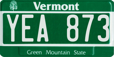 VT license plate YEA873