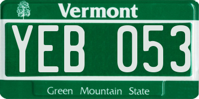 VT license plate YEB053