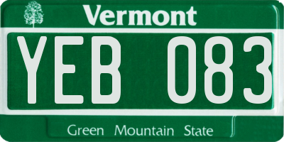 VT license plate YEB083