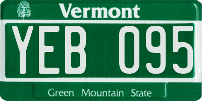 VT license plate YEB095