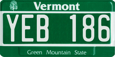 VT license plate YEB186