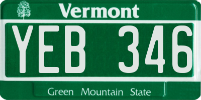 VT license plate YEB346