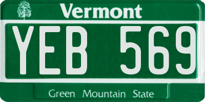 VT license plate YEB569