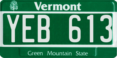 VT license plate YEB613