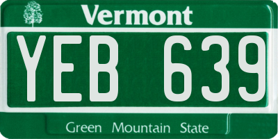VT license plate YEB639