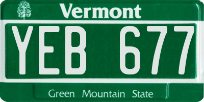 VT license plate YEB677