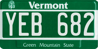 VT license plate YEB682