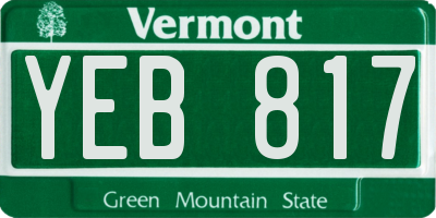 VT license plate YEB817