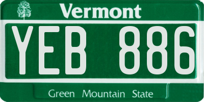 VT license plate YEB886