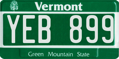 VT license plate YEB899