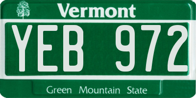 VT license plate YEB972