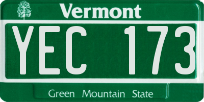 VT license plate YEC173
