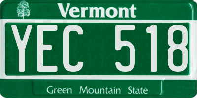 VT license plate YEC518