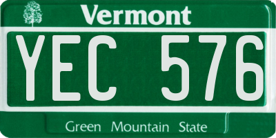 VT license plate YEC576