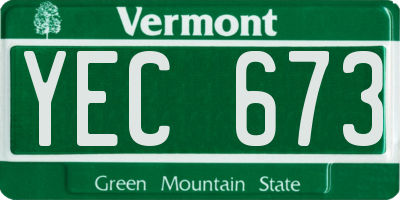 VT license plate YEC673