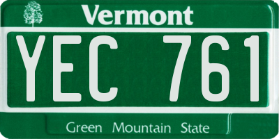 VT license plate YEC761